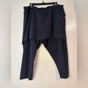 Lands End Swim Skort Capri Leggings 3X Womens Black Modest Swimsuit Pants